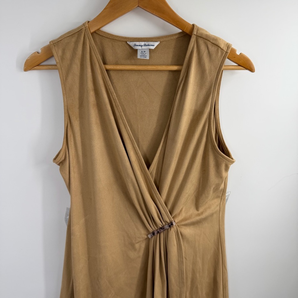 Tommy Bahama Tan Brown Suede Midi Dress - Picture 4 of 13